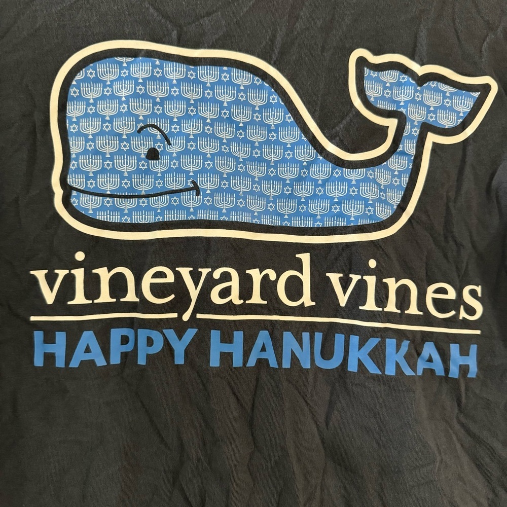 Vineyard Vines Happy Hanukkah‎ Men’s Blue Long sleeve size XS holiday